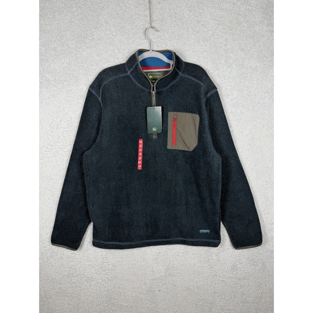 NWT Mens G.H. Bass & Co Blue Long Sleeve 1/4 Zip Fleece Pullover Size L